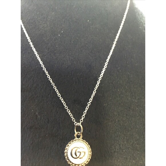 Fashion Double G Charm On 20” Silver Tone Dainty Necklace GUC - Picture 3 of 6